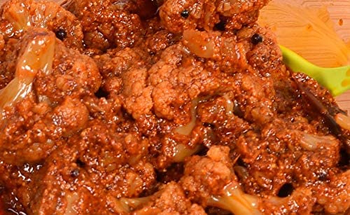 Amoga’s Pickles Factory Andhra Cauliflower Pickle (500g) & Red Chilli Pickle (500g) Combo Pack | Gobi Achar & Spicy Red Mirchi Pachadi | 100% Natural Handmade Traditional Pickles 4