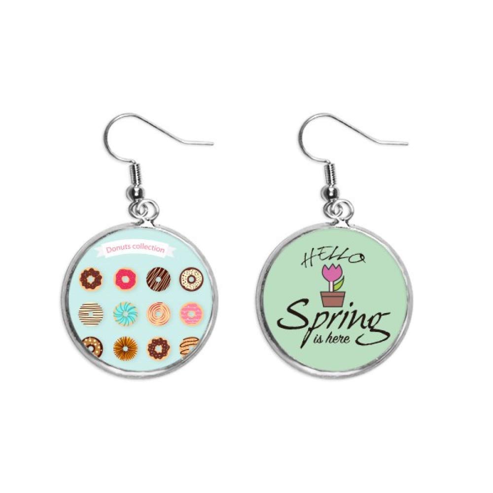 Pendientes de dona colgantes joyeria de primavera postre dulce decorativo 5