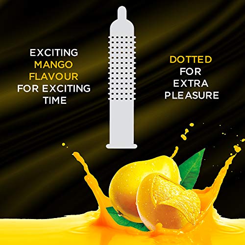 KamaSutra Mango Pleasure Flavored Condoms, Fun of Flavors for Men & Women, Dotted for Extra Stimulation, Clear, 10 Count - Image 2