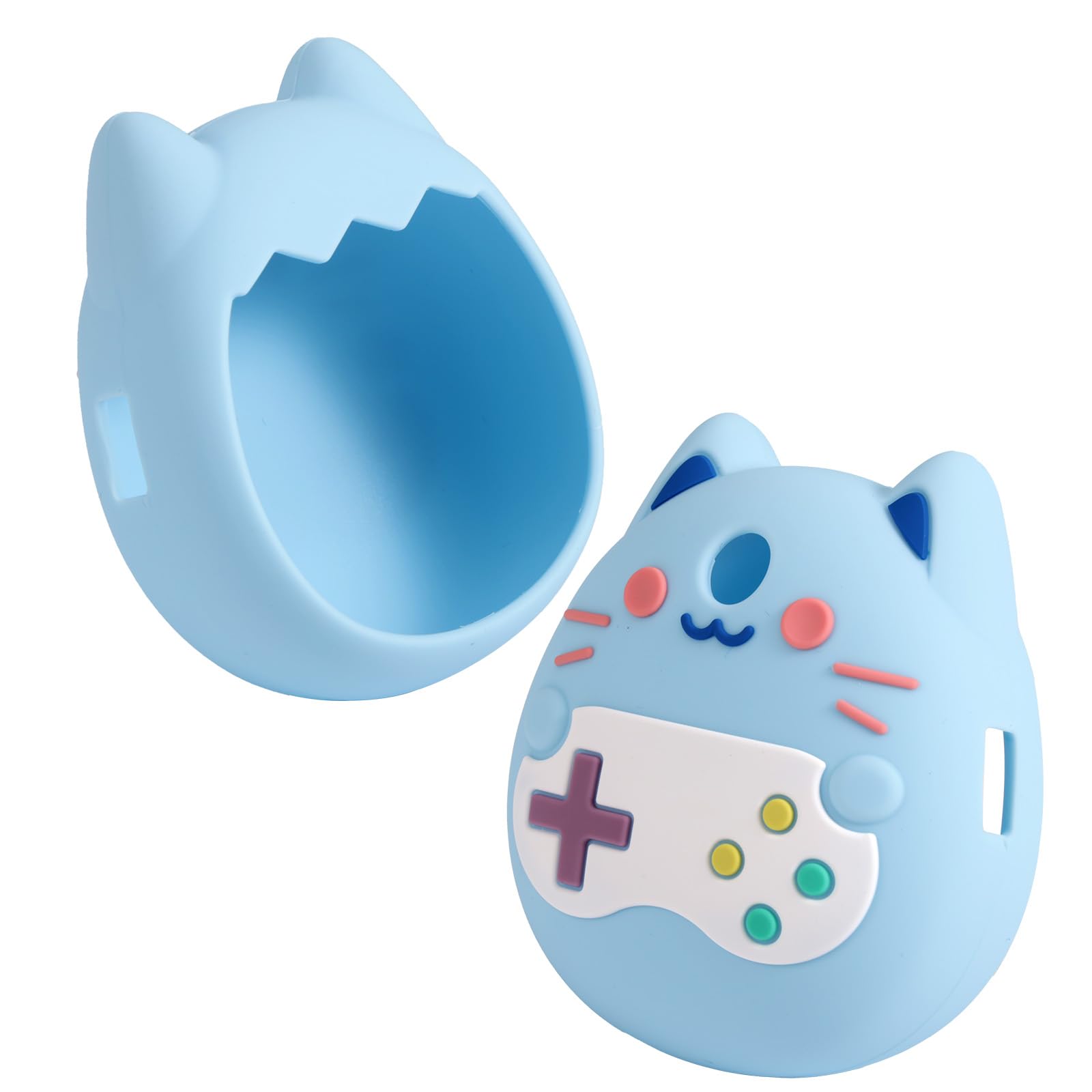Silicone Case for Tamagotchi Pix Cute Cartoon Silicone Protector Connection Case Soft Shockproof Anti-Drop Protective Cover for Tamagotchi Accessories(Blue)
