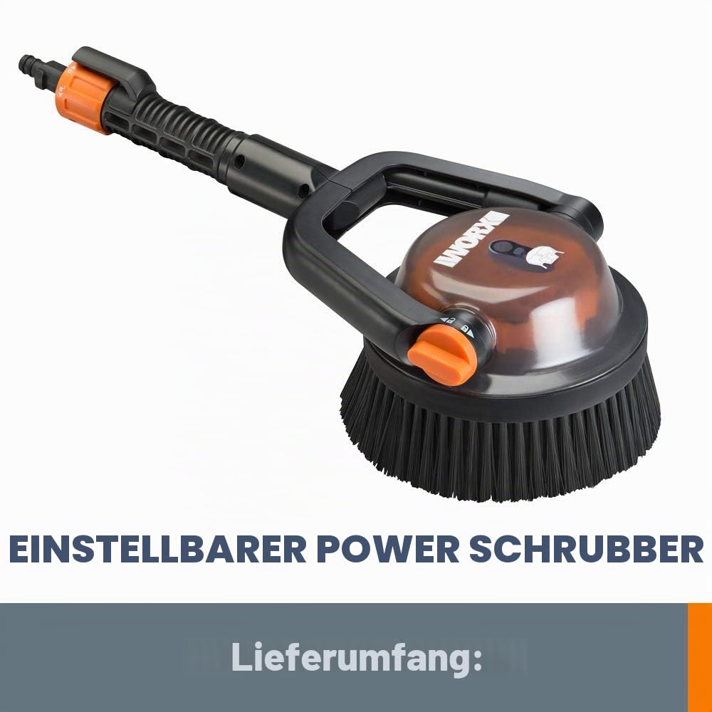 Worx Hydroshot WA1821 Verstellbarer Power-Schrubber für den Außenbereich, schnelle Schnappverbindung (harte Borsten)