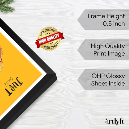 Image of ArtLyft Demon Slayer Anime Wall Frame A4 | Rengoku Quote Poster Frame | Motivational tanjiro - renguko Wall Art | Otaku Room Decor | Anim Lover Gift (Just Chill White Boarder)