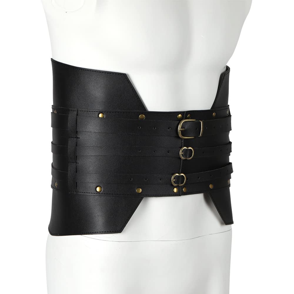 SSDH Medieval Wide Leather Armor Belt, Handmade Steampunk Cosplay Costume Accessory for Women & Men, Renaissance, Viking - Image 2