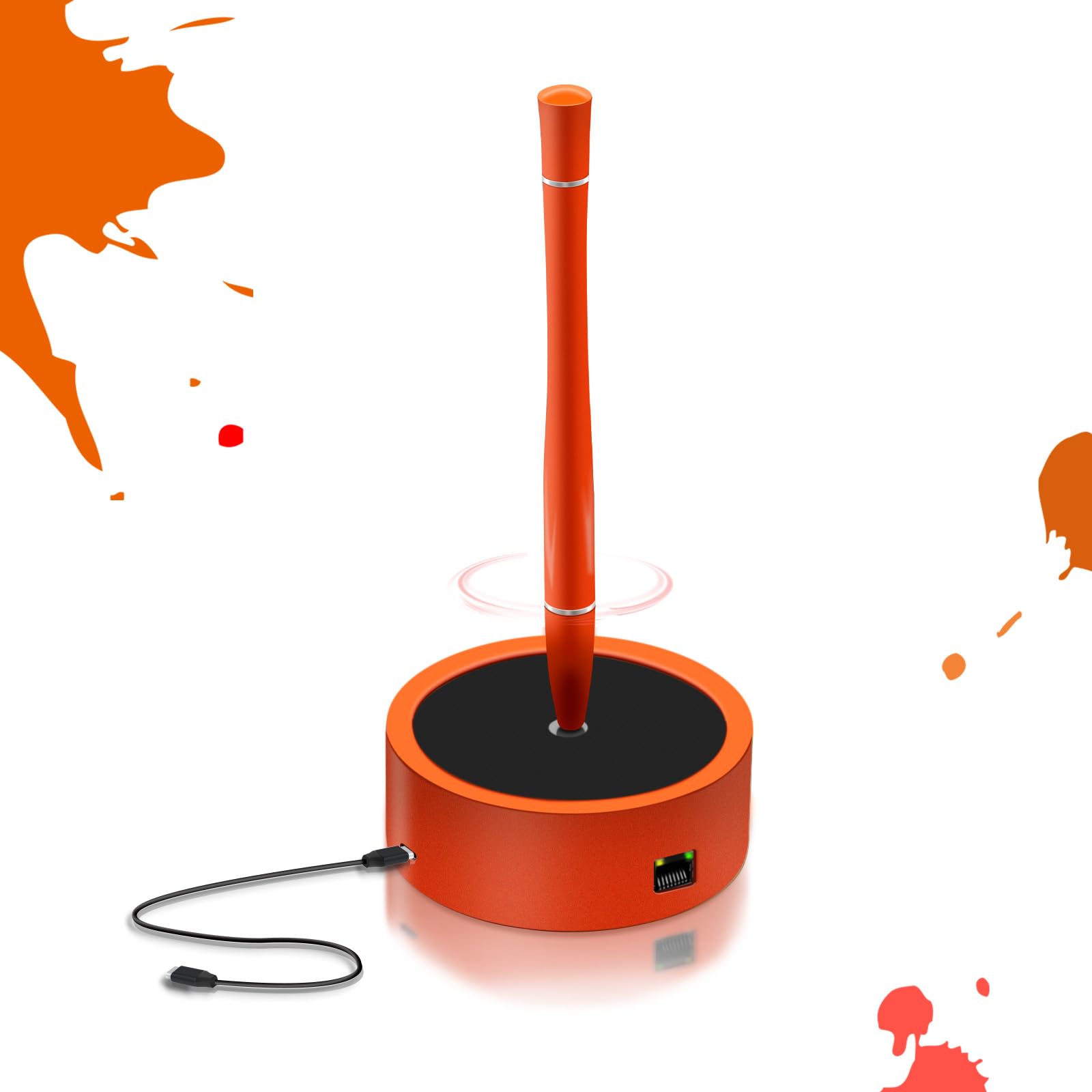 Elenzk Magnetic Floating Ballpoint Pen for Men Women Luxury Gift with Dock Base Fine Point Black Ink Sign