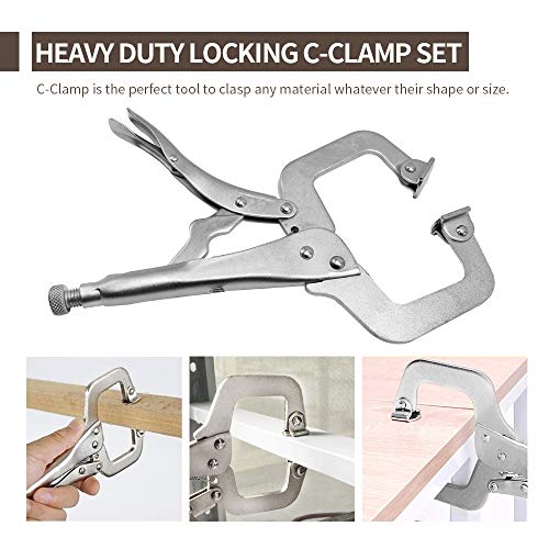 Anxingo 6 Pack Heavy Duty C-Clamp Locking Pliers Set 6 Inch C Clamps With Swivel Pads For Craftsmen Home Workshop thumb #4