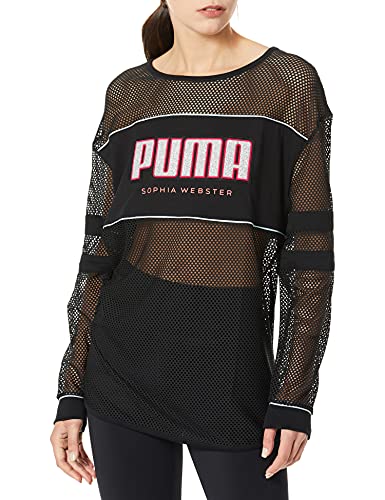 PUMA Women's x Sophia Long Sleeve Tee, Black, S