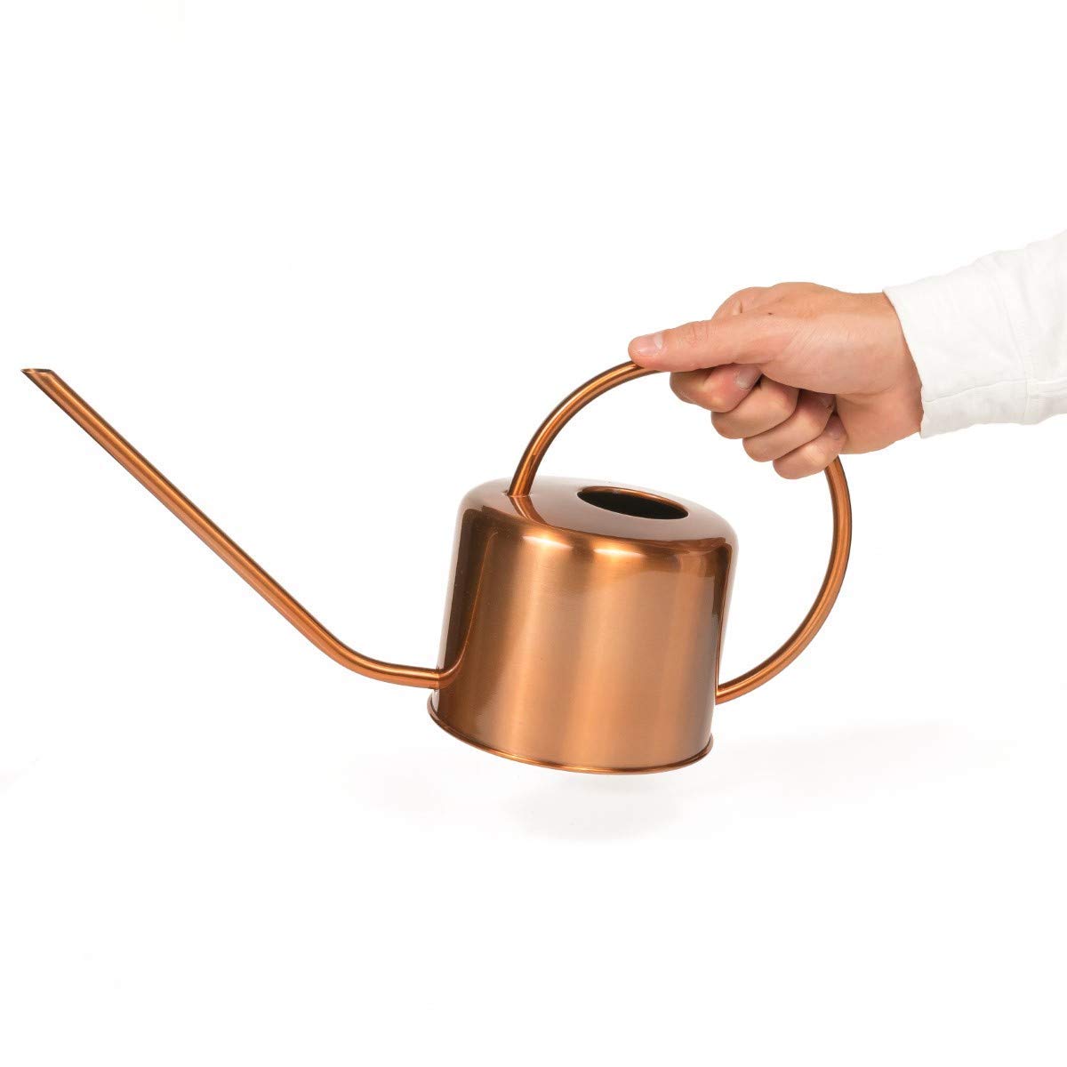 Layboo Metal Watering Can Long Spout Watering Can Stainless Steel for Indoor Outdoor Plants 1.3L Watering Pot Bronze