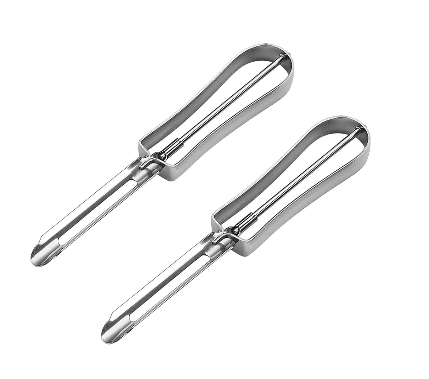 Stainless Steel Peeler for Vegetables and Fruits | Straight Potato Peeler for Salad | Dual Edge Vegetable Peeler for Kitchen | Salad Cutter & Slicer for Carrot, Cucumber,Apple(2-pcs)