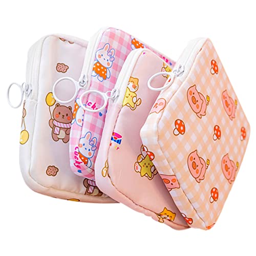 HAWILLOSCH 4個携帯用タンポンホルダー 約用ポーチ ジッパー付き生理用品収納 コンパクト デリケート対応 再利用可能な女 小物入れとしても使用可能