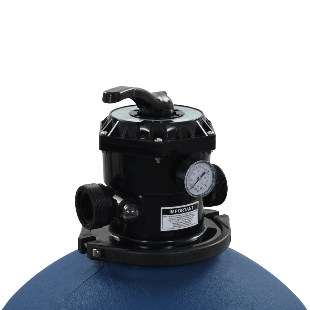 Home Outdoor OtrosFiltro de arena para piscina con válvula de 6 posiciones, azul, 660 mm