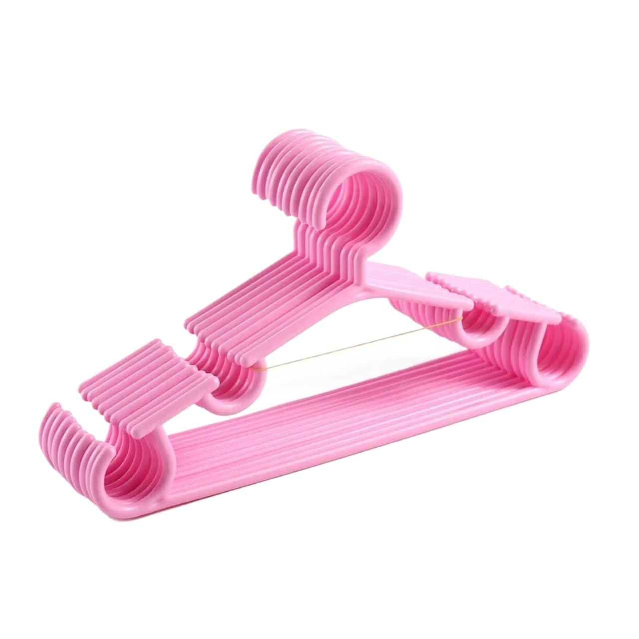 KFGISD, 10Pcs/Set Portable Clothes Hanger Coat Plastic Hangers Hook Household Clothing Organizer 27x14cm ，Hangers(Pink)