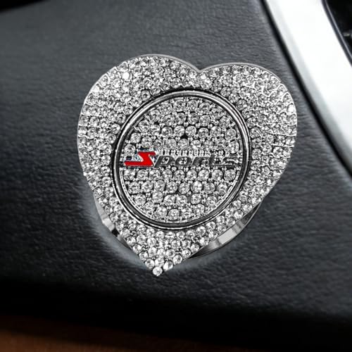Girnfac Bling Car Push Start Button Cover, Key Ignition Knob Ring, Sport