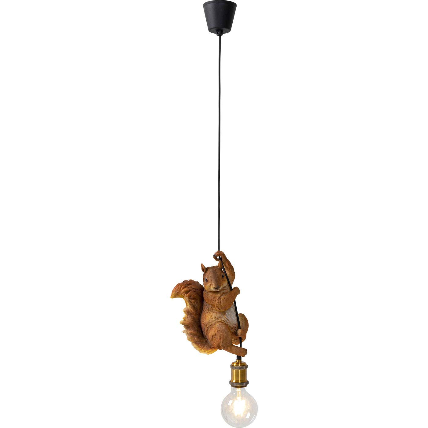 Kare Design Hängeleuchte Animal Squirrel, Gold, Pendelleuchte, Höhenverstellbar, Tiermotiv, Handgearbeitet, 38x20x14 cm (H/B/T)