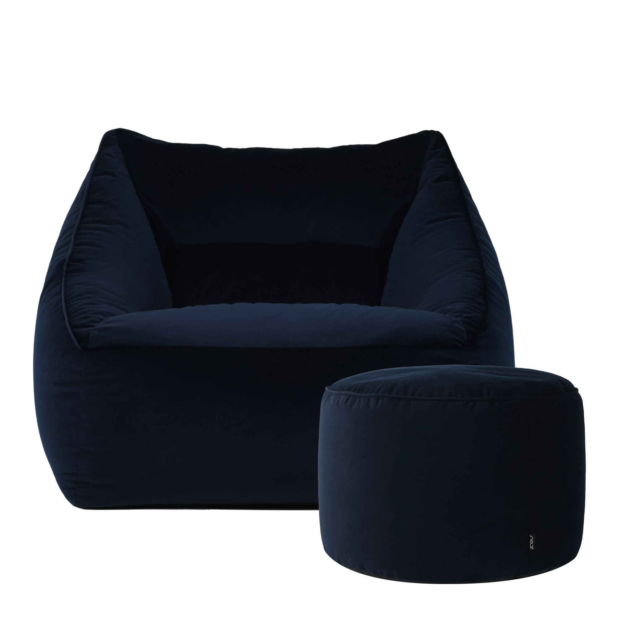 ICON Natalia Velvet Armchair & Pouffe - Dusk Pink - Large Beanbag Set