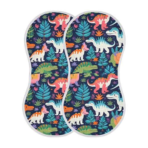 xigua Cartoon Dinosaur Baby Burp Cloths for Newborn Boys and Girls 1 Pack, Soft & Absorbent Cotton Baby Burp Cloth, Baby Washcloths, Newborn Towel, Burp Rags2