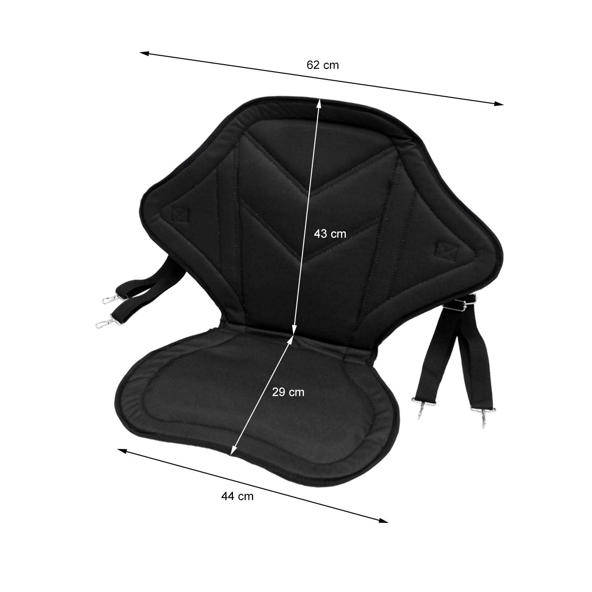 ECD Germany Sedile Kayak con Schienale Seggiolino Universale per Canoe Stand Up Tavole da Surf Sella SUP da Montare Posteriormente con Borsa Seduta Regolabile Accessori per Paddle Board