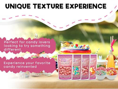 Freeze-Dried Candy Variety Pack, Fruit Burst, 5 oz (4 Pack), Original, All Pinks, All Reds, Sour, Assorted Combo, Gift Bag, 1.25 lb