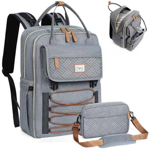 Tonyeee skötryggsäck ryggsäck – avtagbar crossbody flaska, skötväska resor Essentials babyväska med skötdyna, snygg...