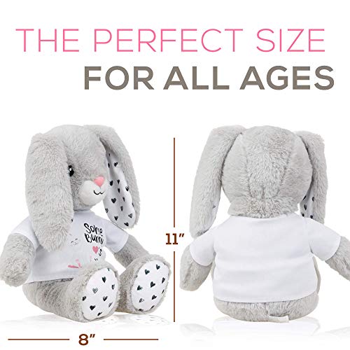 Rabbit stuffed animal - The Original "Some Bunny Love's You" Large Bunny Plush Animals Toy. bunnie gifts w/ removable shirt for Birthdays, Valentines or Christmas. Cute, Fun, Soft, and Gift Wrapped!