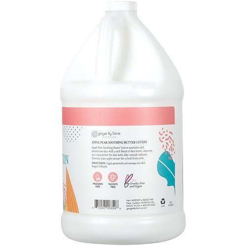 Miniatura 2 de Ginger Lily Farms Botanicals Loción de mantequilla calmante para piel seca, 100% vegana y libre de crueldad, aroma a pera de manzana, repuesto de 1