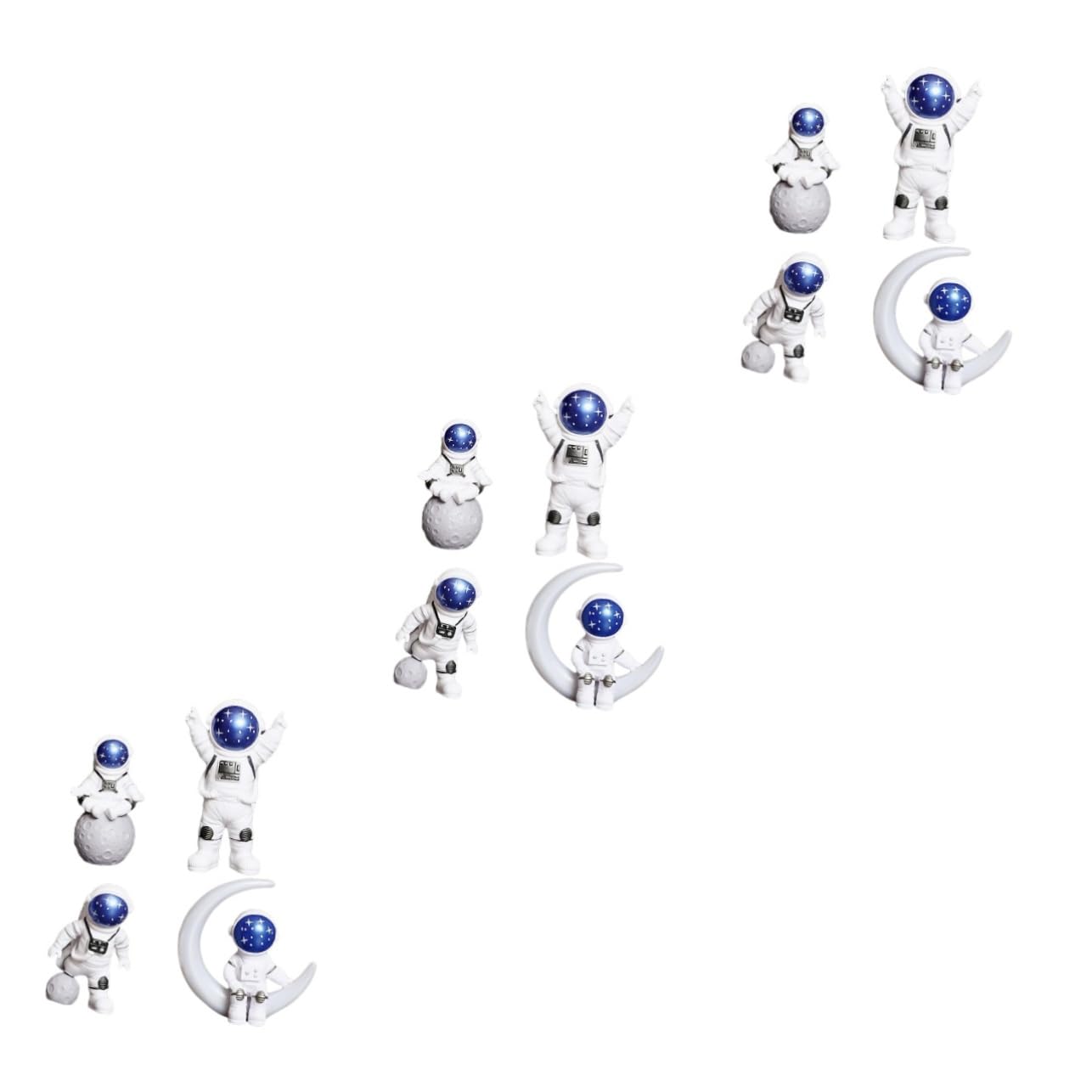 Cabilock 3 Juegos De Estatua De Astronauta Modelo Adorno para El Hogar Figura De Astronauta Modelo Mini Estatuilla De Astronauta Figuras De Astronauta De Resina Modelo De Astronauta Adorno