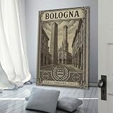 sinyumoney Bologna, Italy Vintage Travel Quadri Su Tela Per Decorazione Murale, Stampe Artistiche Per Corridoio, Scale, Camera Da Letto E Soggiorno 08x12inch(20x30cm)