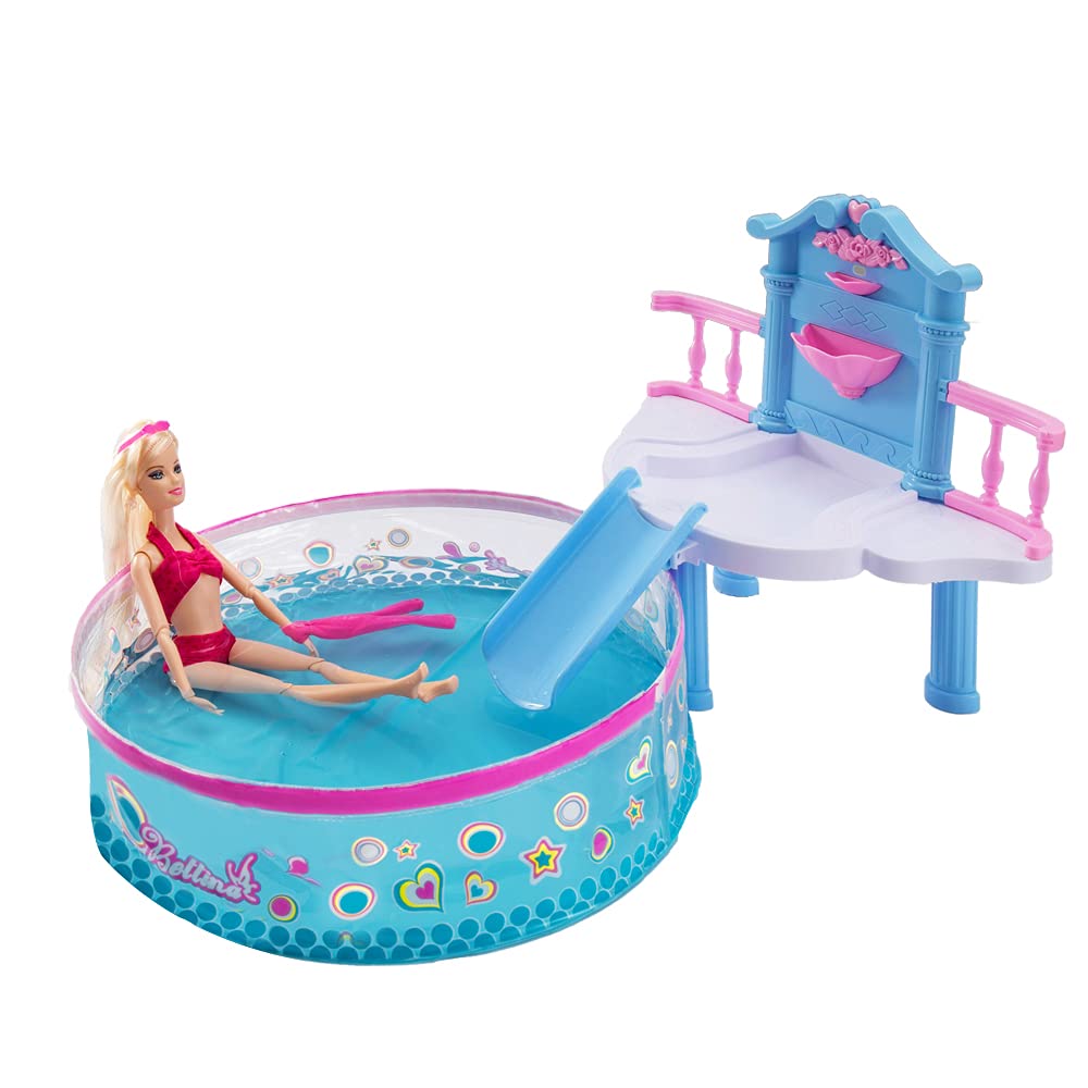 Beach Doll Glam Pool Playset, Toys for Pool, Bath or Lake, Bath Toys for Girls, Water Toys