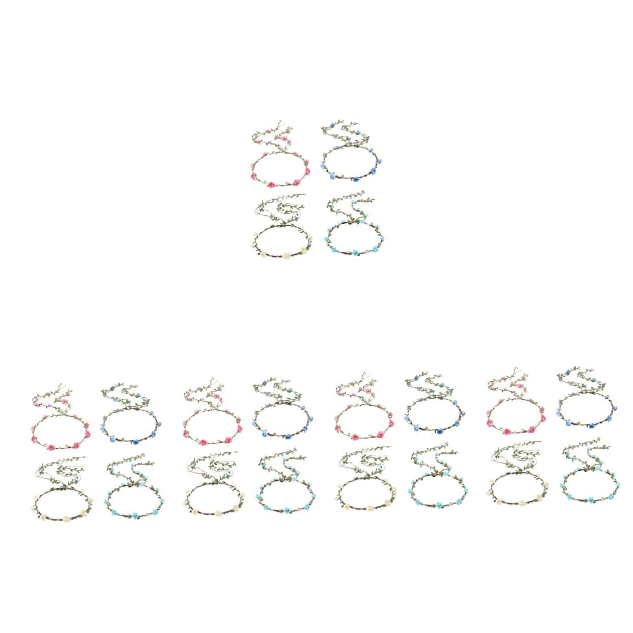 MAGICLULU 5 Set Di Fascia Per Con Di Fiori Per Donna Accessorio Per Feste Nuziali Fascia Floreale Fatta A Mano Per Matrimonio Corone Di Fiori Per Ragazze Per Feste 4 Pezzi*5