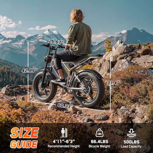 Image of TST Electric Bike for Adults, 48V 15Ah Battery, 1500W Peak Motor, Fat Tire | Dual Suspension ,7-speed Gears, 3 Working Modes, Powerful, LCD Display, Suitable for Commuters and Beginner Cyclists
