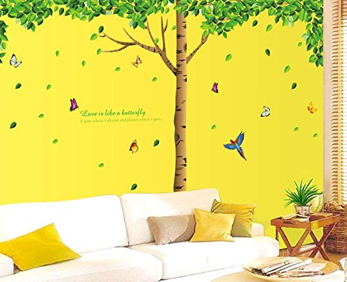 Oren Empower Big Green Tree Wall Sticker (330 cm x 225 cm, Green, Pack of 3)