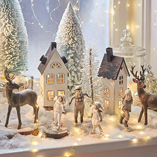 LOBERON® Coppia di lanterne Gunar, Ferro, bianco