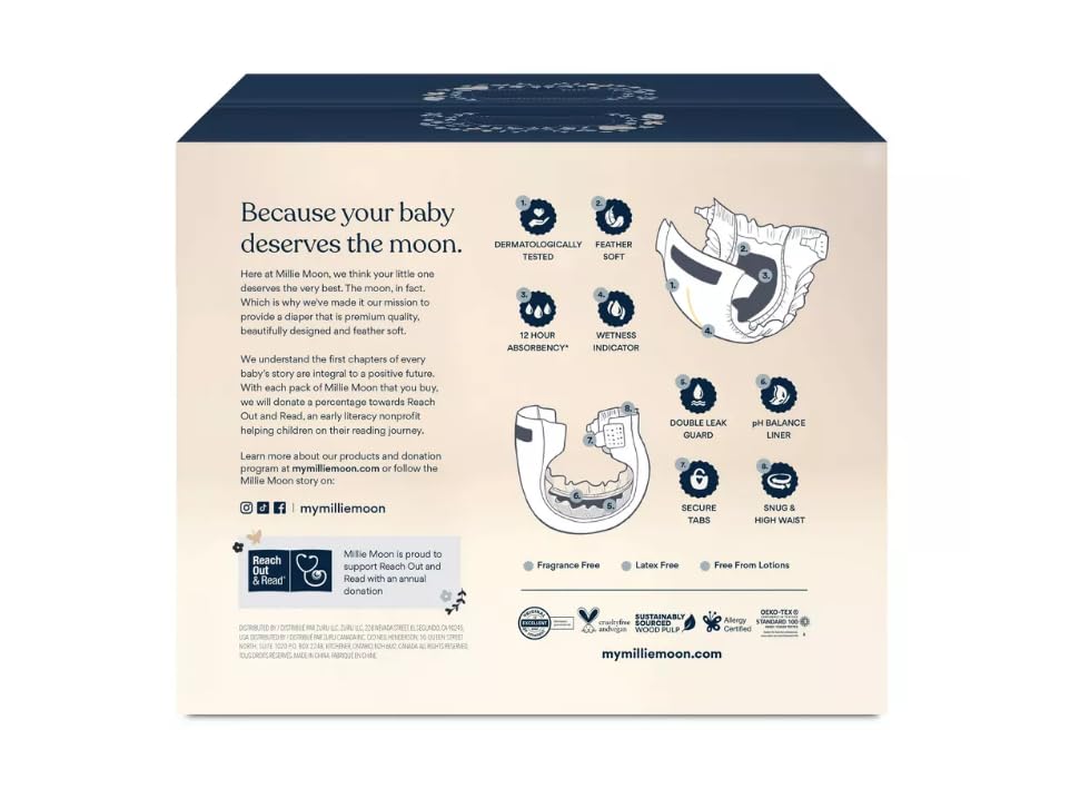 Image of Millie Moon Luxury Diapers (Size 2-96ct)