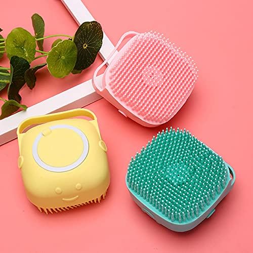MANTHUMI Silicone Bath Brush with Soap Dispenser – Soft Double-Sided Body Scrubber for Deep Cleaning, Exfoliating, Massaging – Reusable Shower Brush for Men, Women & Kids (Multi-Color) 4