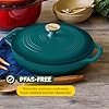 Lodge 3.6 Quart Enameled Cast Iron Covered Casserole with Lid – Dual Handles – Oven Safe up to 500° F or on Stovetop - Use to Marinate, Cook, Bake, Refrigerate and Serve – Lagoon #3