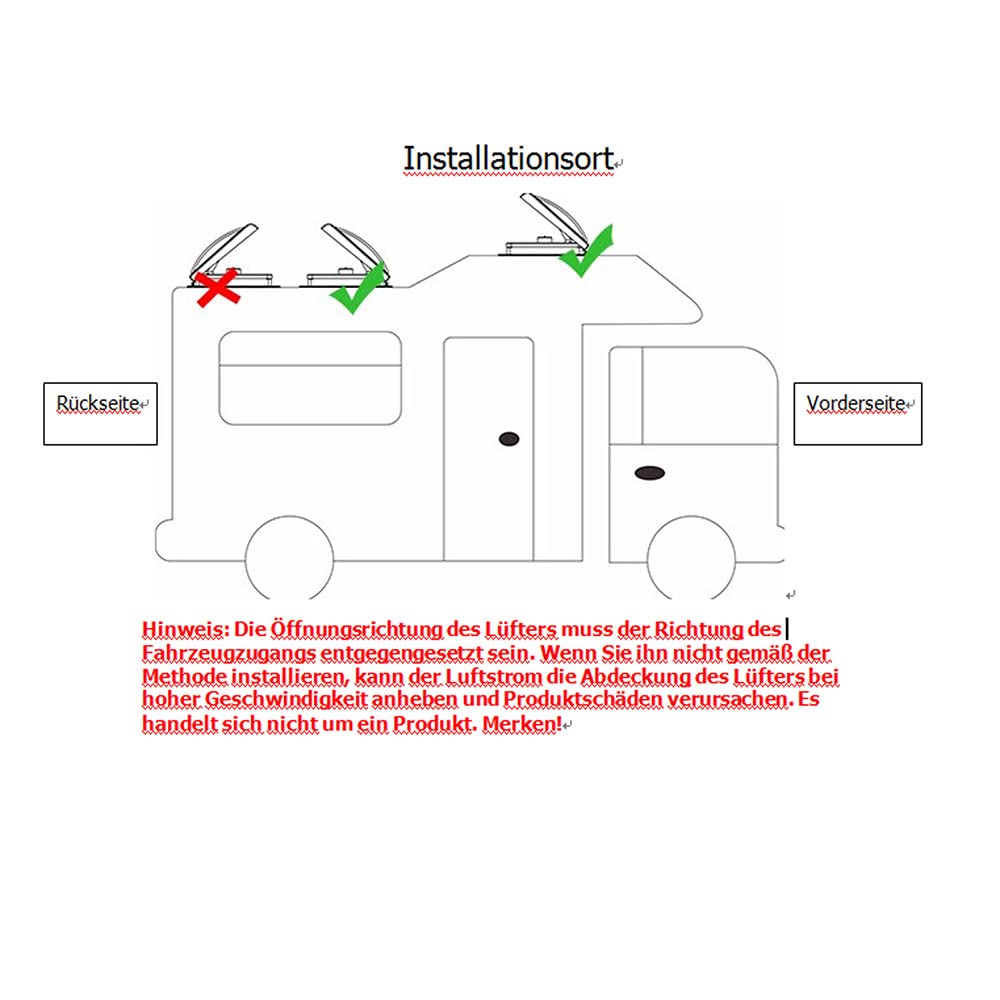 Ventilator Wohnmobil 12V mit LED, RV Dachlüfter Dachventilator | Caravan Fenster Belüftung mit Insektenschutzgitter, Wohnmobil Dachlüftung Leiser Lüfter Entlüftung für Wohnwagen Camper