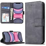 [page_title]-Lelogo iPhone 11 Hülle, Handyhülle Kompatibel für Apple iPhone 11 Lederhülle Handytasche Schutzhülle Tasche Flip Brieftasche Case [Premium PU Leder] mit Kreditkartenhaltern (Schwarz)