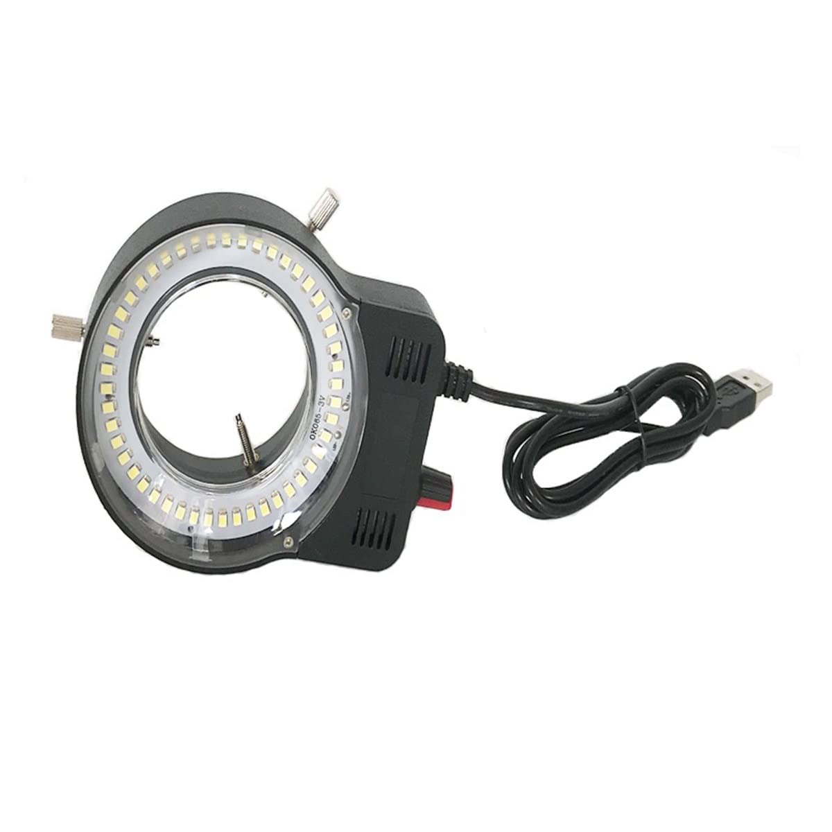 Microscope Black 48pcs LED SMD USB Adjustable Ring Light Illuminator Lamp for Industry Microscope(Black)