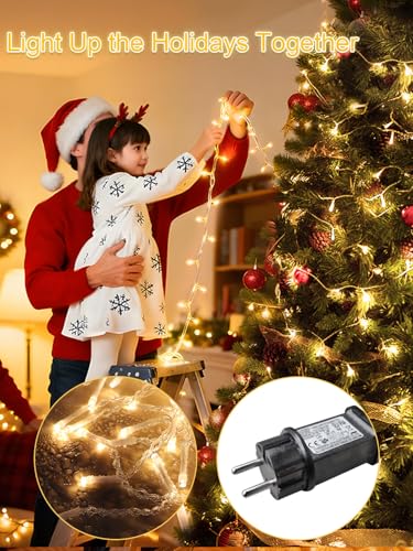 ARKOCHIC 35M Luci Natale Esterno, 300 LED Luci Albero Di Natale con 8 Modalità, IP65 Impermeabile Bianco Caldo Fatate Catena Luminosa Decorazioni Natalizie Per Esterno E Interno Giardino, Balcone - Immagine 4