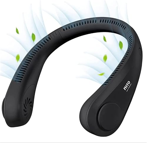 Miniatura 1 de MITO Neck Fans Portable Rechargeable, Bladeless Neck Air Conditioner, USB-C Rechargeable Personal Fan, 3 Speeds Leafless Hanging Neck Fan, 360