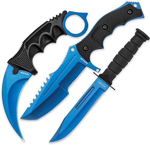 BLACK LEGION Triple Knife Set (Blue)