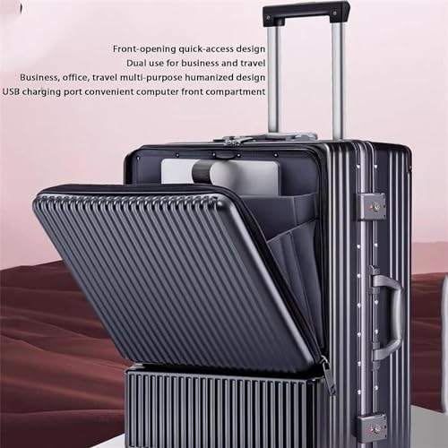 Luggage Travel Gear Carry On Luggage Aluminum Frame Suitcases with Wheels Dry and Wet Separation Design(D,20in)2
