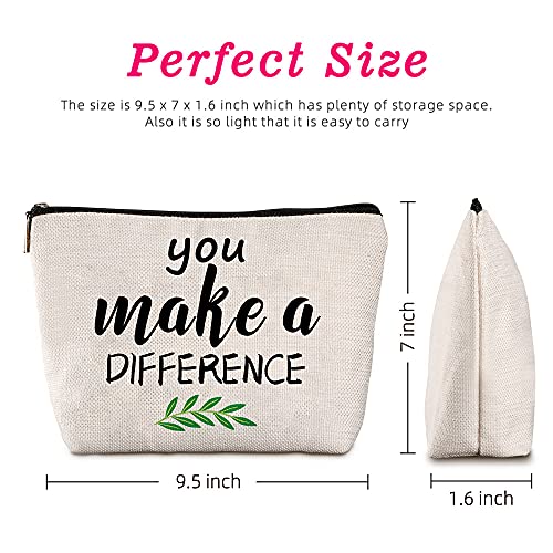 Java Wood Woman Employee Appreciation Gifts You Make A Difference Travel Zipper Makeup Bag Volunteer Mentor Teacher School Counselor Social Worker Coworker Thank Birthday Christmas Retirement Gift #TOP3