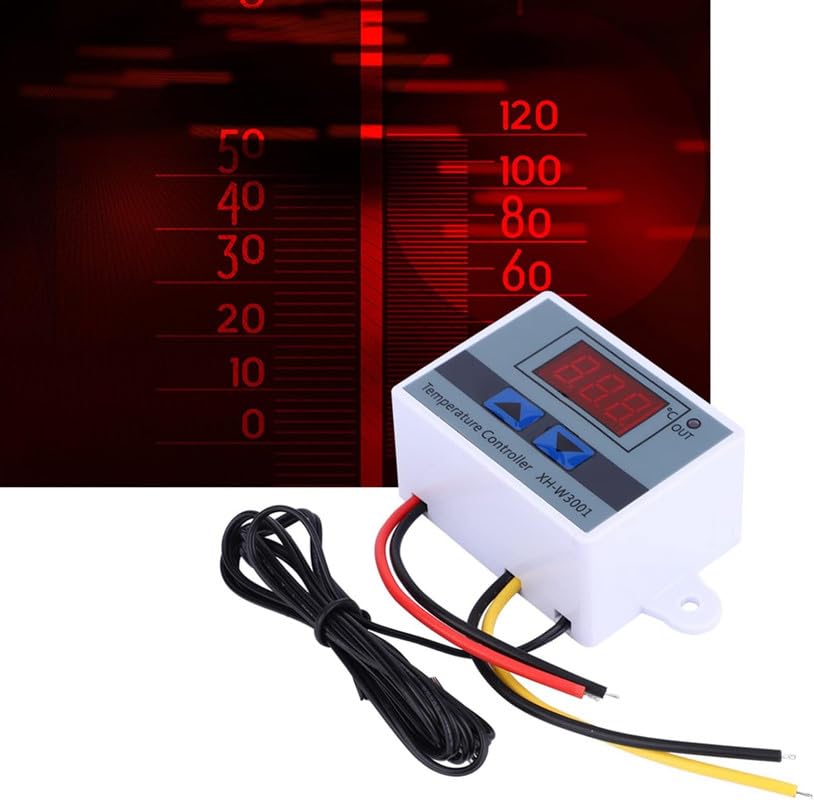 IDUINO XH-W3001 DC 12V 120W 10A Microcomputer Digital Temperature Controller Digital Display Thermostat Control Switch and NTC 10K Thermistor Sensors Digital Temperature Probe 3