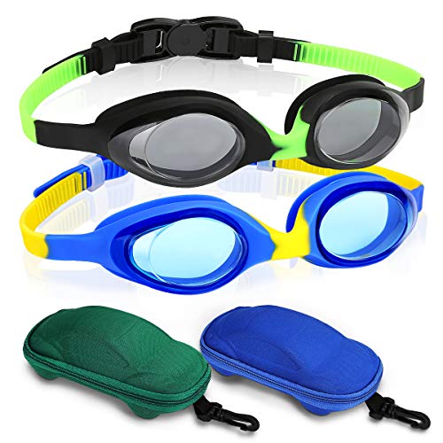 Kids Swimming Goggles, Pack of 2 Swim Goggles for Boys Girls Kid Age
