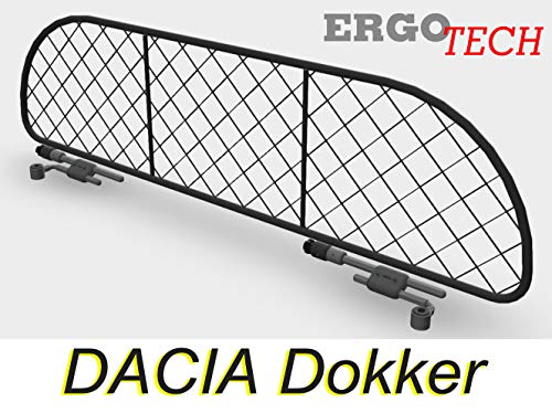 ERGOTECH Trennnetz Trenngitter kompatibel mit Dacia Dokker, RDA65-XXL, für Hunde und Gepäck