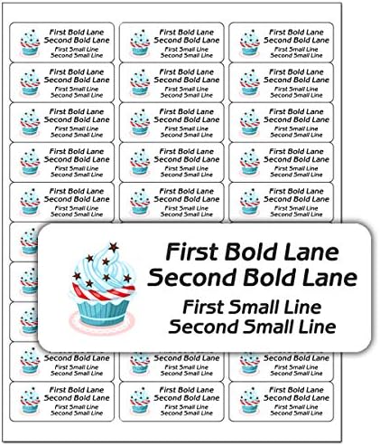Cupcake Bakery Personalized Return Address Mailing Shipping Labels, Gift Sticker, Business Card, Thank You Message, Web Site Advertising, Personal Information (Label-07, 450 Labels on 15 Sheets)