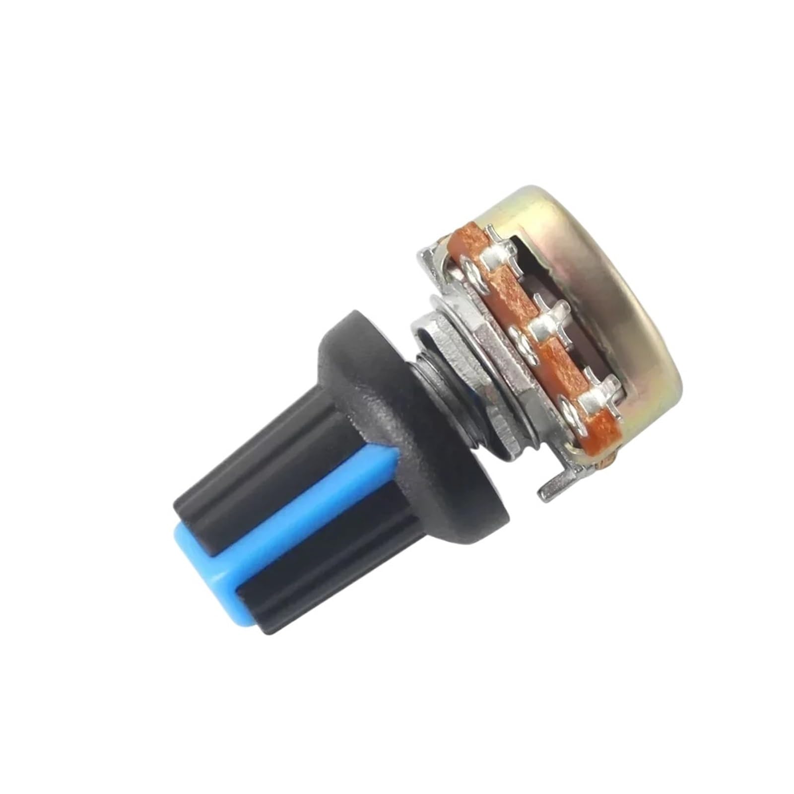 10 unids/caja WH148 potenciómetro lineal 15mm 3 pines 1K 2K 5K 10K 20K 50K 100K 250K 1M con Kit de potenciómetros de tapa de perilla azul AG2(100K Ohm)
