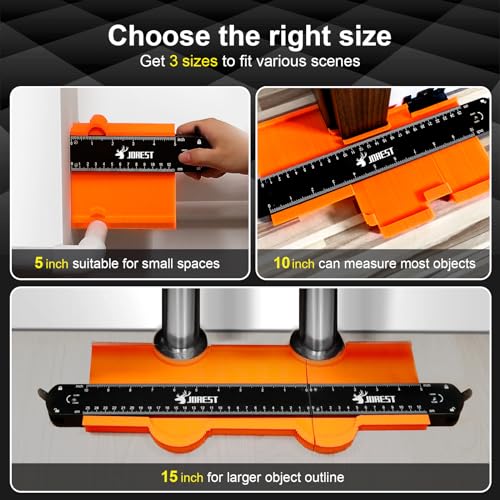 JOREST Connectable Contour Gauge (10+5 Inch), Gifts Ideas for Men Dad Handyman Husband Him, Shape Profile Duplicator with Lock, Outline Angle Measuring Tool, Template Tool, Tile Flooring, Scribe Edge by Jorest - Image 2