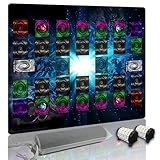 Cosido para Yugioh Playmat, 2 jugadores, zonas de campo de duelo Master Rule, tapete de juego de cartas grande, diseños de arte originales y accesorios (azul1)