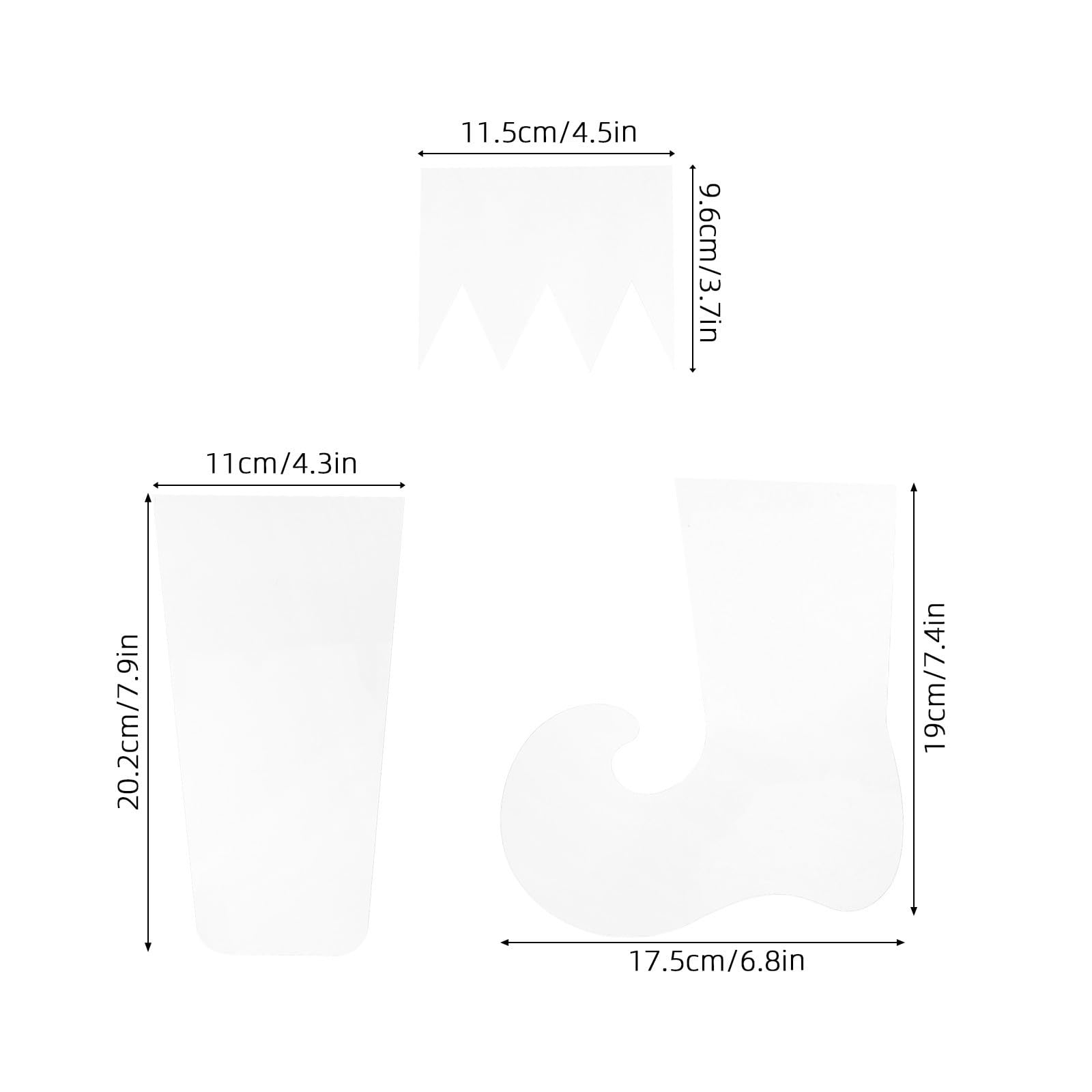WRITWAA 15 Pezzi Template per Calza Natalizia in Acrilico per Patchwork e